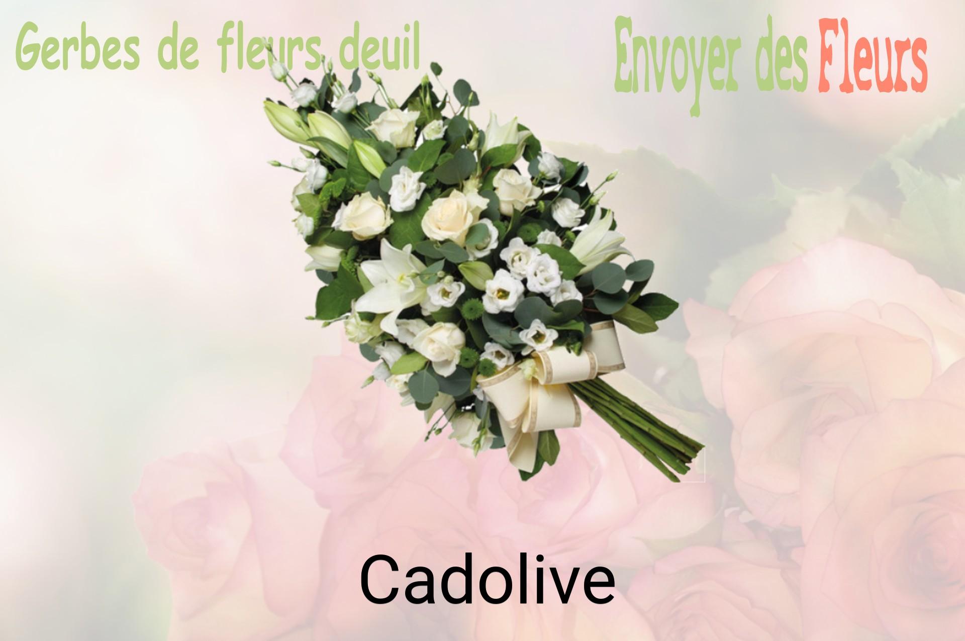 Gerbe de fleurs de deuil livrée à Cadolive